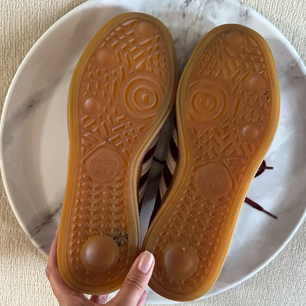 Adidas Burgundy Handball Spezial Corduroy Suede Size 7.5 - Picture 4 of 6